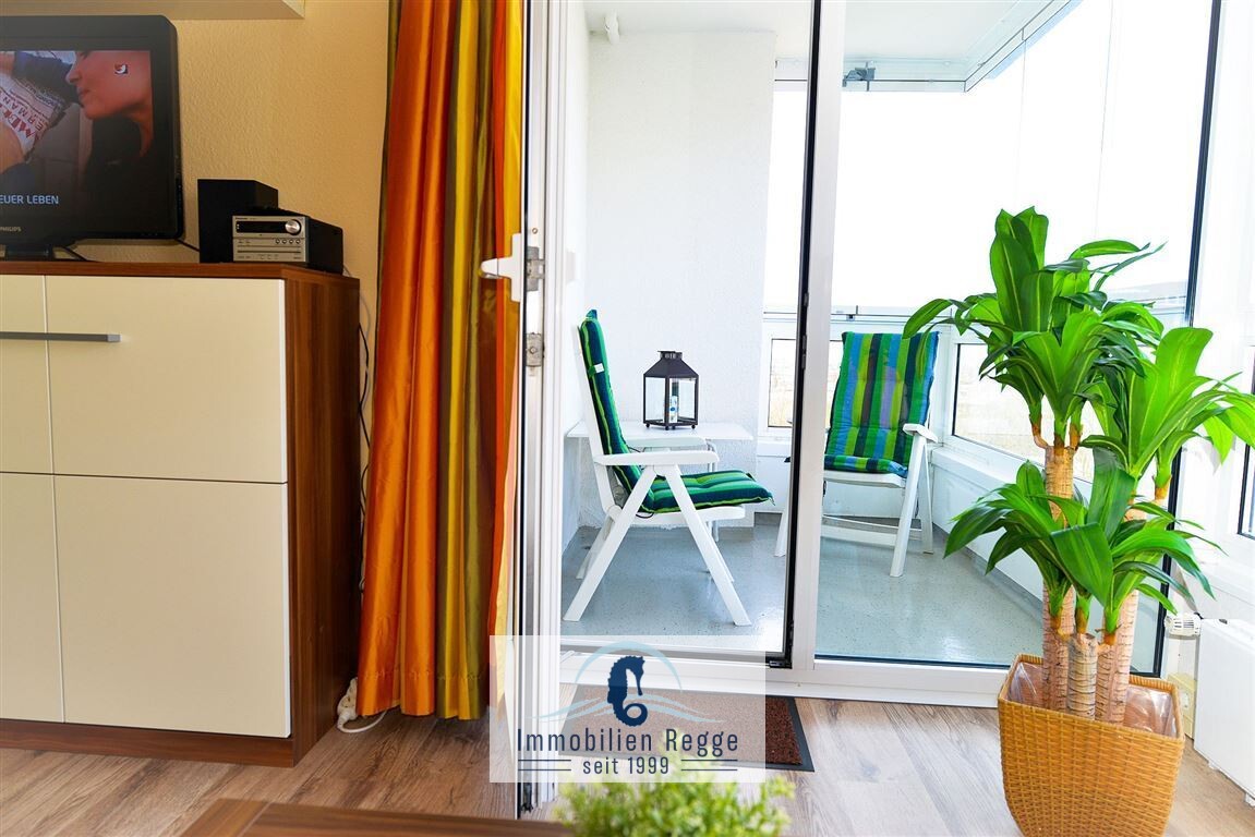 Blick zum Balkon