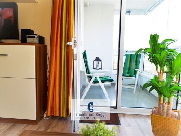Blick zum Balkon